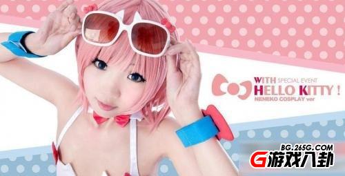 丰满性感萌妹cos hello kitty