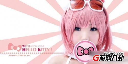 丰满性感萌妹cos hello kitty